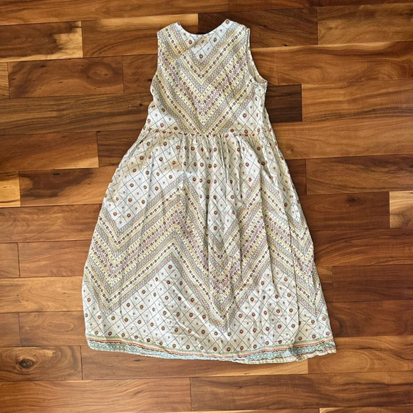 Fusion Cream V-Neck Fit & Flare Dress size Large - Picture 4 of 6